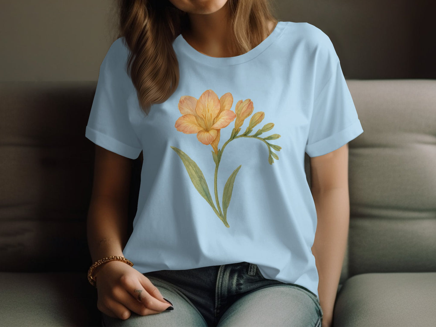 Elegant Floral Design Women Casual T-Shirt product type