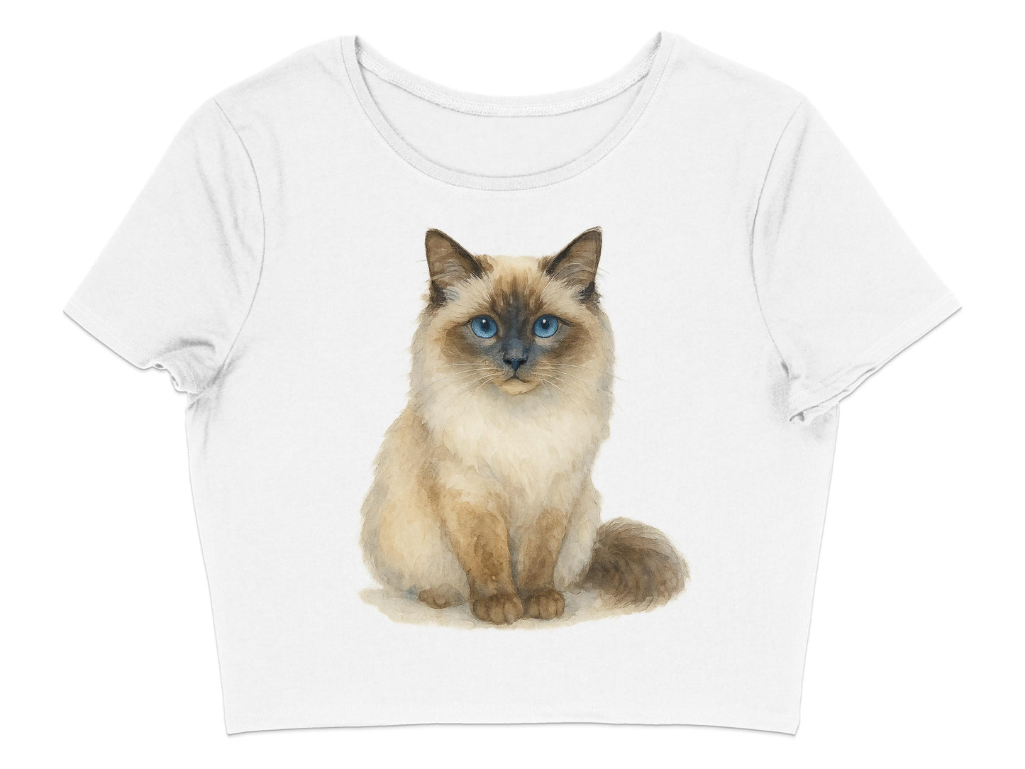 Adorable Cat Print Crop Top for Casual Fashion product type