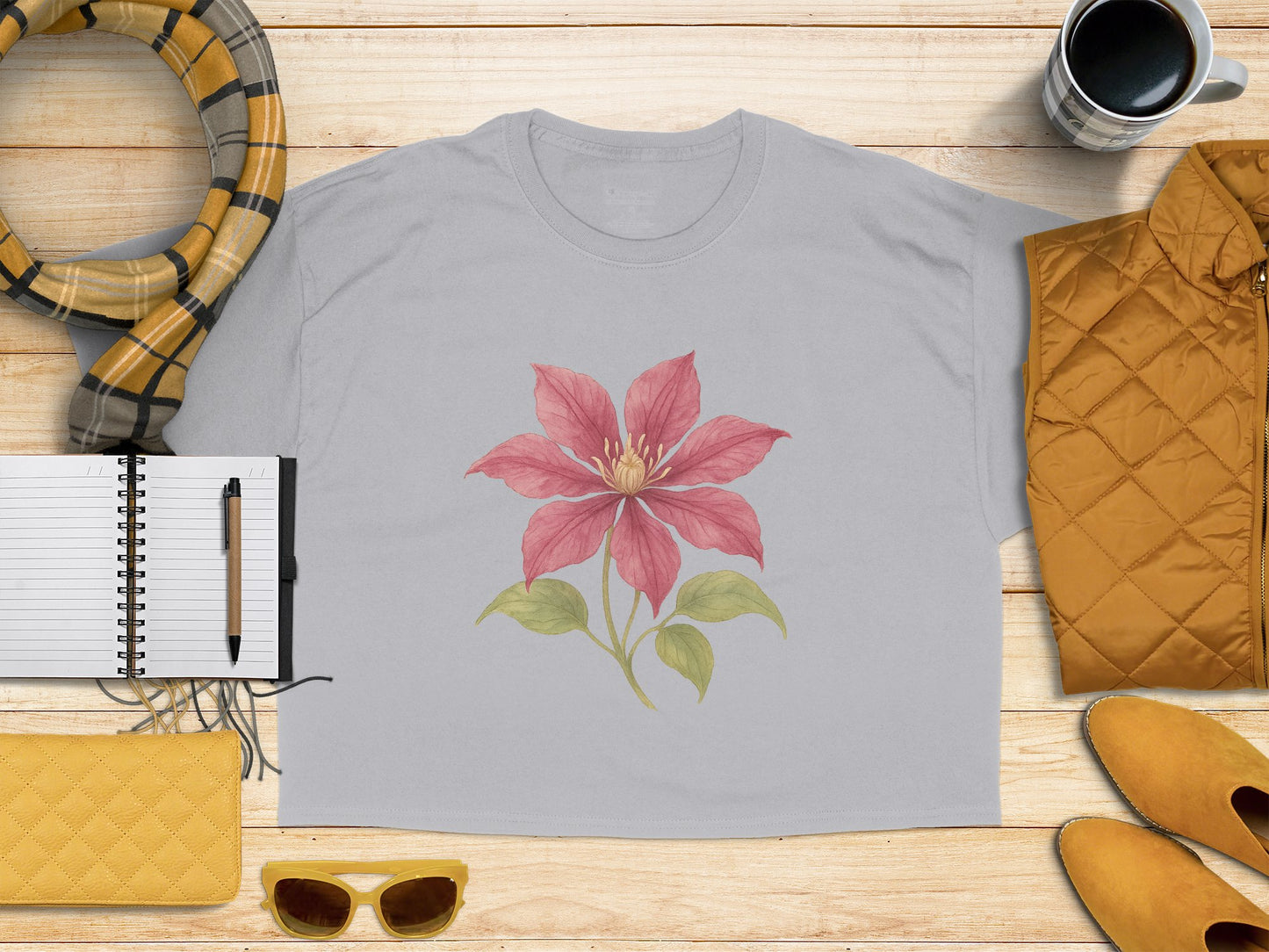 Floral Graphic Tee with Pink Flower Design product