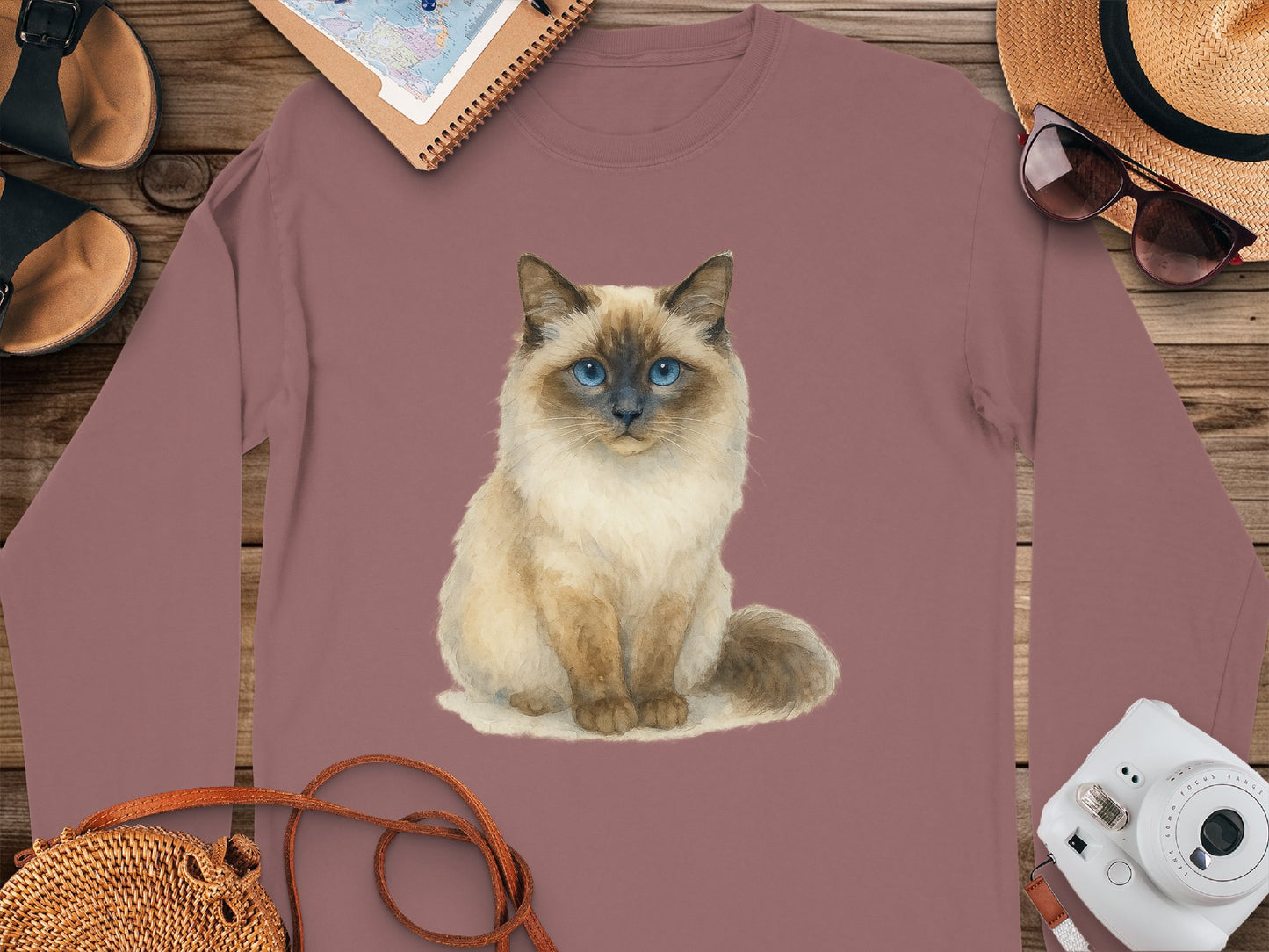 Stylish Cat Lover Long Sleeve Shirt product type