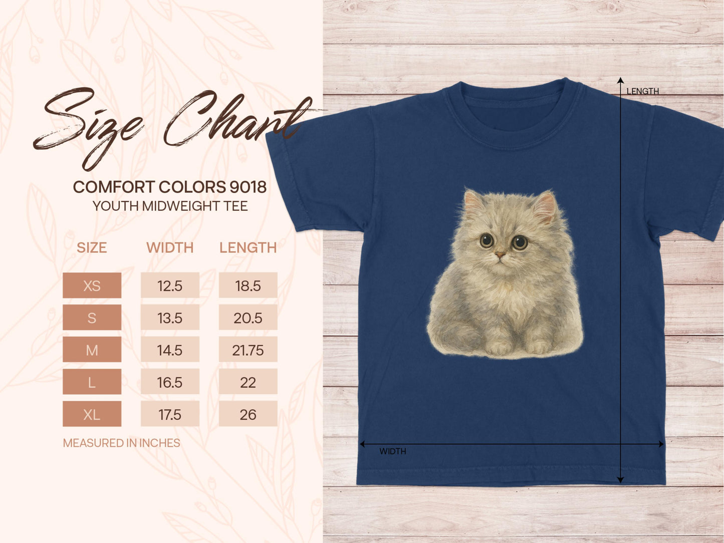 Cute Fluffy Kitten Design Youth Midweight Tee product type