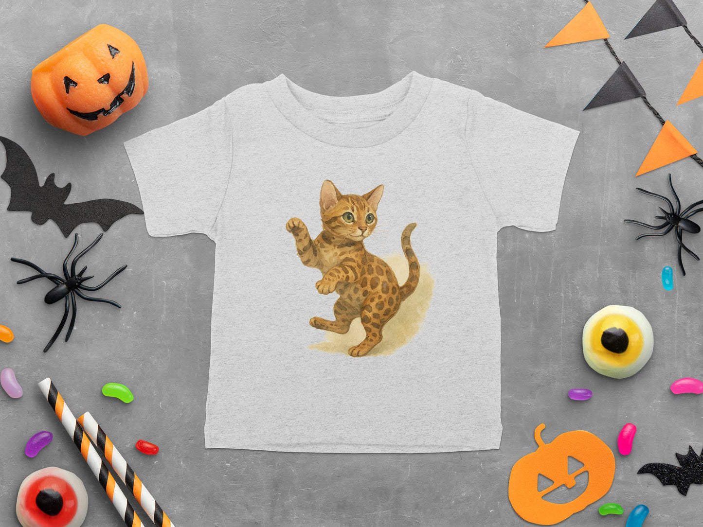 Cute Halloween Kitten Graphic T-Shirt for Kids product type