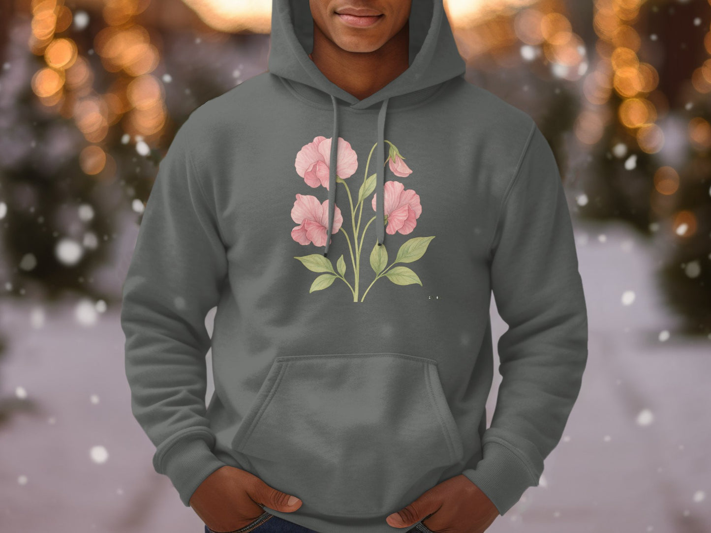 Pink Floral Graphic Design Hoodie product