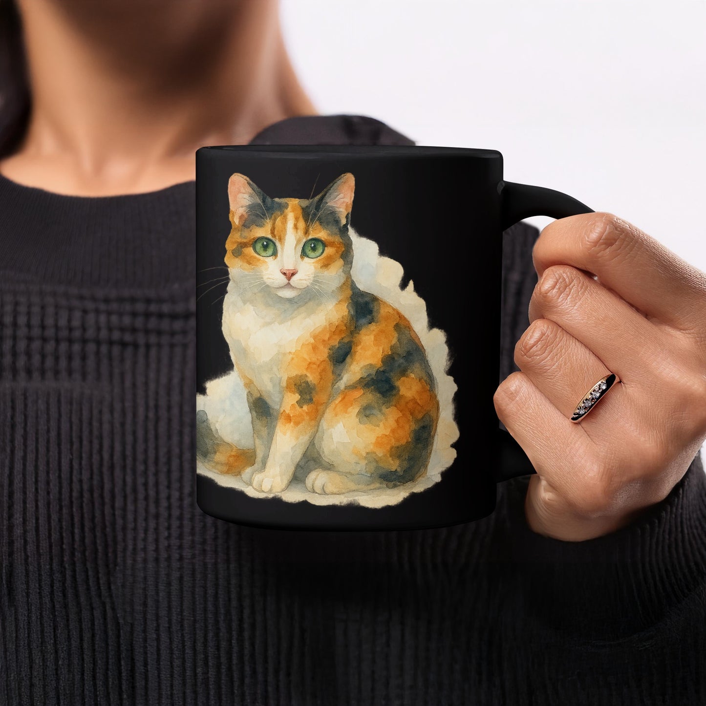 Colorful Calico Cat Art Coffee Mug product