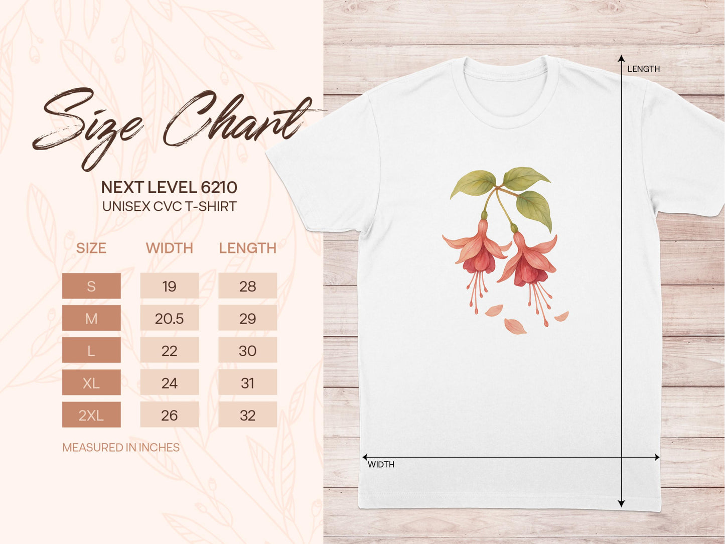 Fuchsia Floral Design Next Level 6210 T-Shirt product type