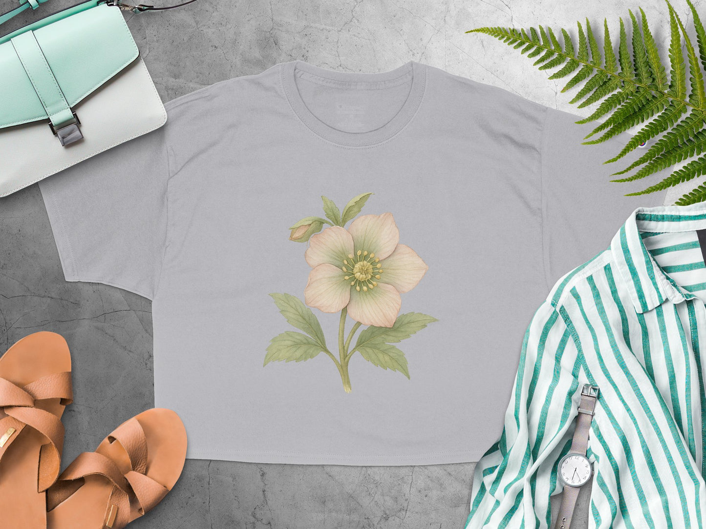 Floral Design Graphic Tee Casual Fashion product