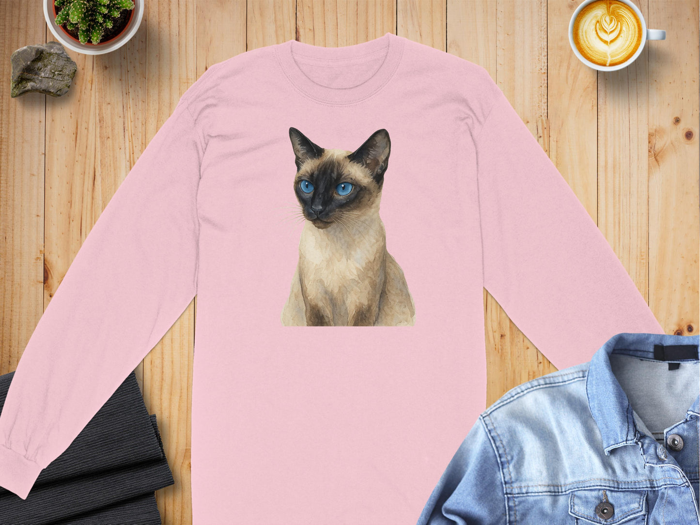 Siamese Cat Printed Design Long Sleeve Shirt product