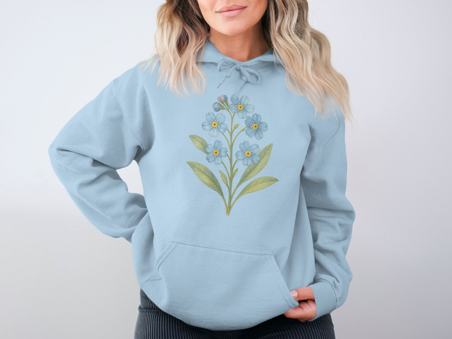 Beautiful Blue Hoodie with Floral Design product