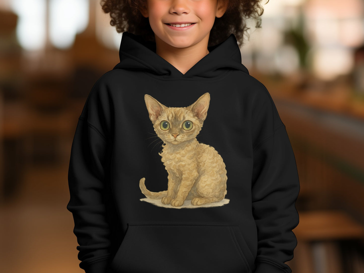 Adorable Kitten Design on Kids Cozy Hoodie product