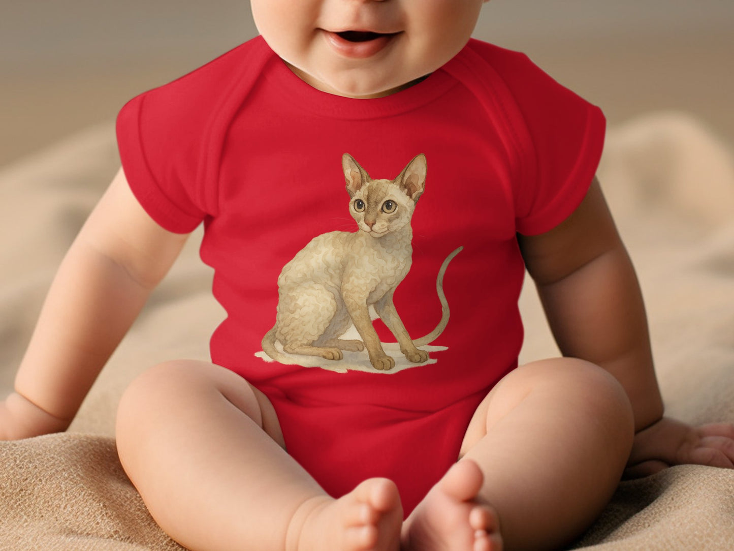 Adorable Cat Graphic Printed Baby Onesie product