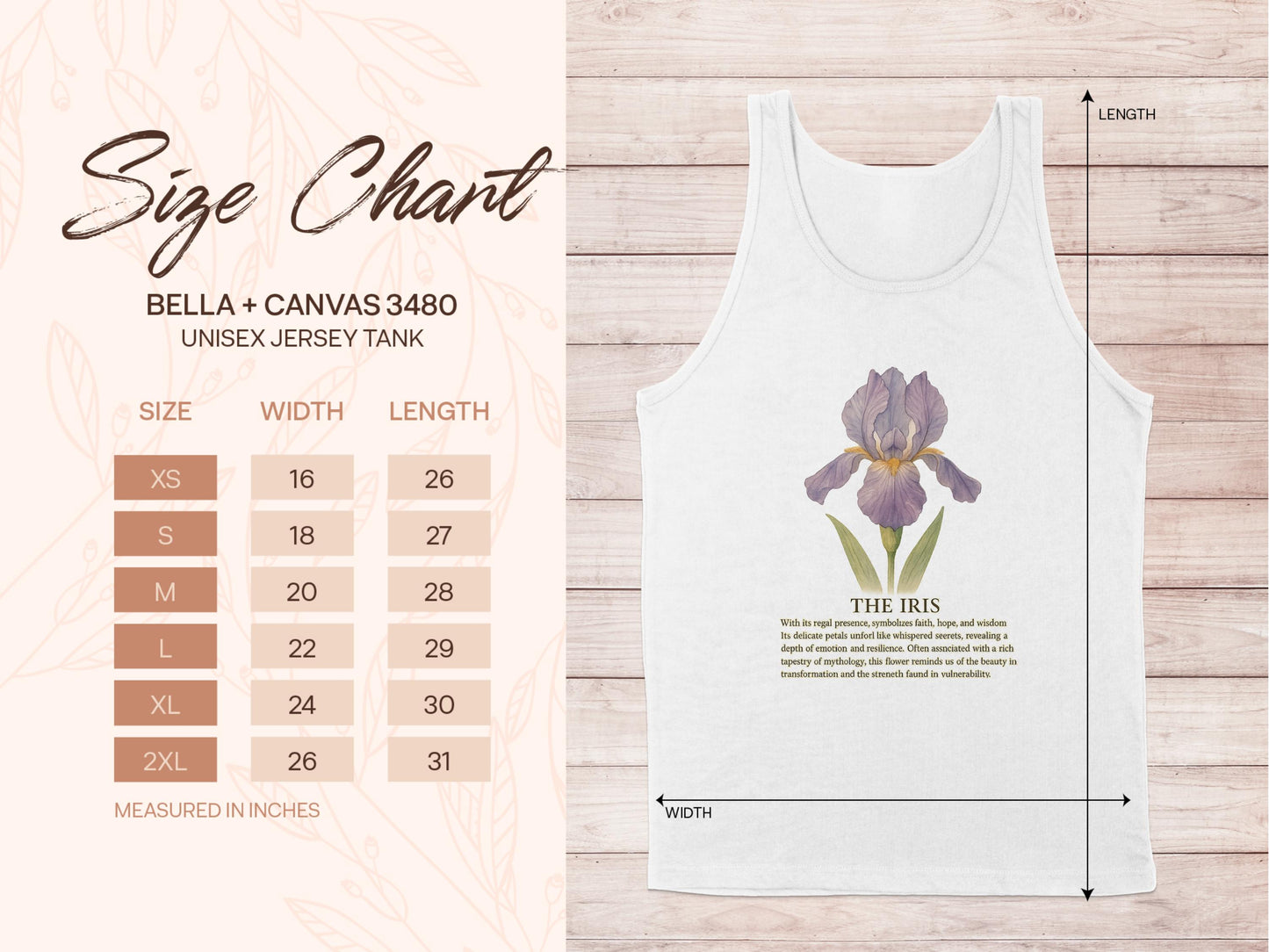 Iris Flower Graphic Unisex Bella Tank Top product type
