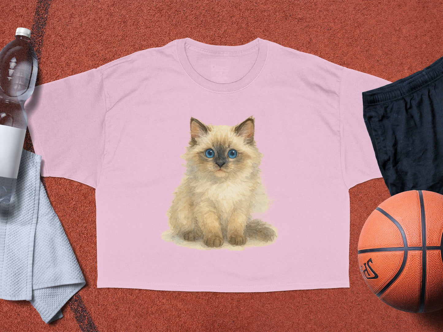 Cute Fluffy Kitten Print Pink Shirt product