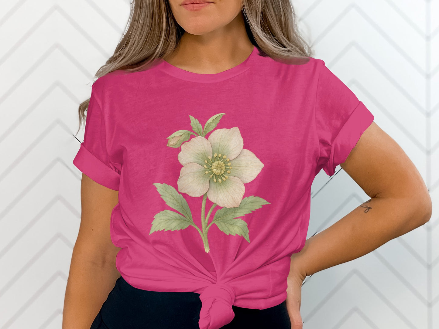 Floral Graphic Pink Short Sleeve T-Shirt product type
