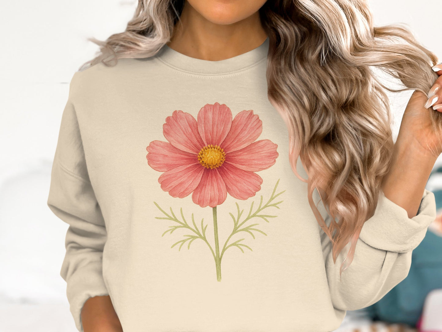 Floral Pink Bloom Sweatshirt Fashion Product