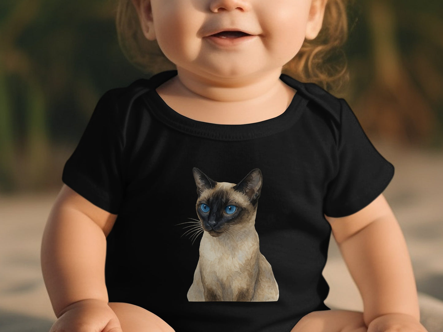 Cute Baby Outfit with Adorable Siamese Cat product