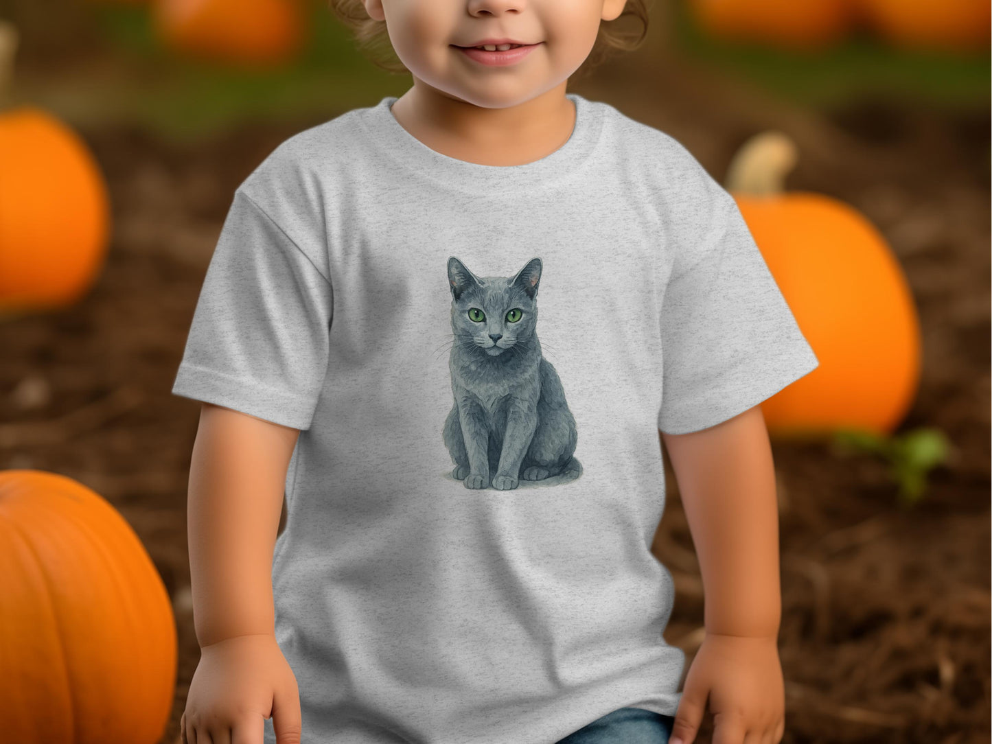 Adorable Cat Print T-shirt for Kids Perfect Fall Product