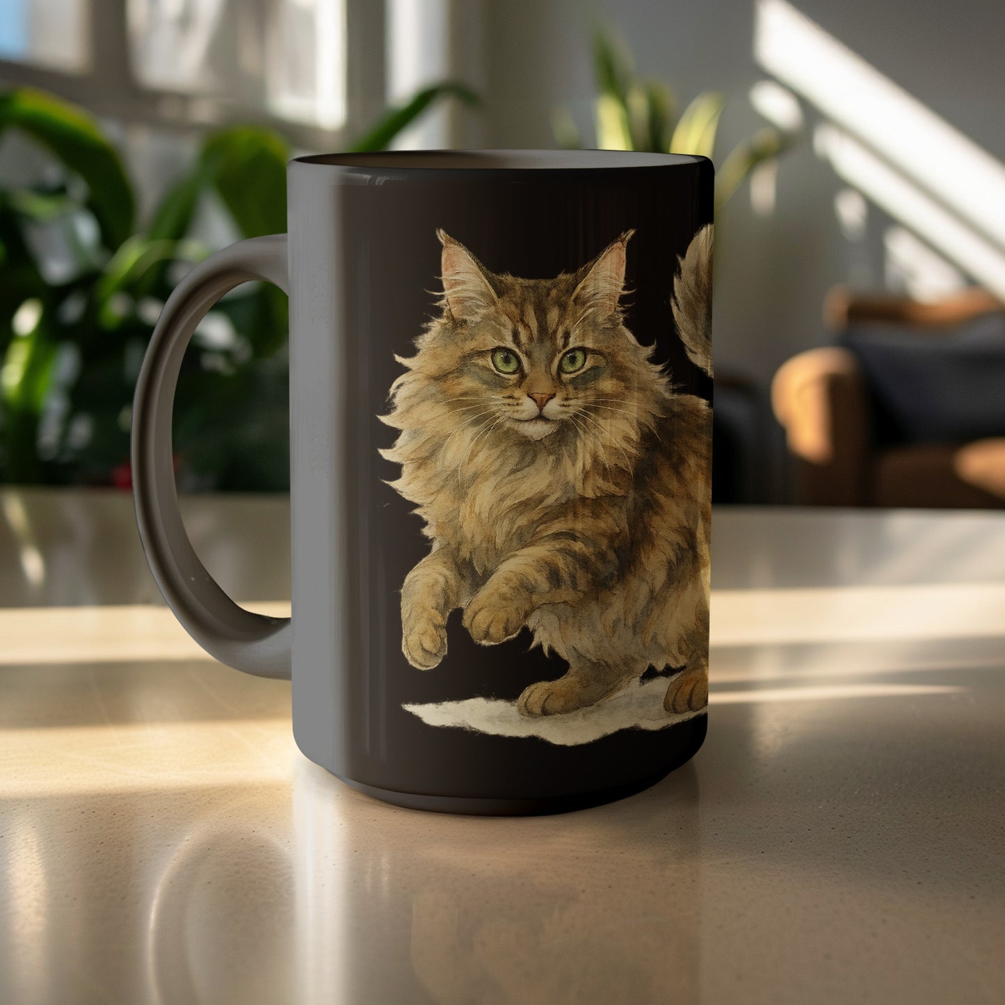 Maine Coon Cat Mug with Detailed Illustration product