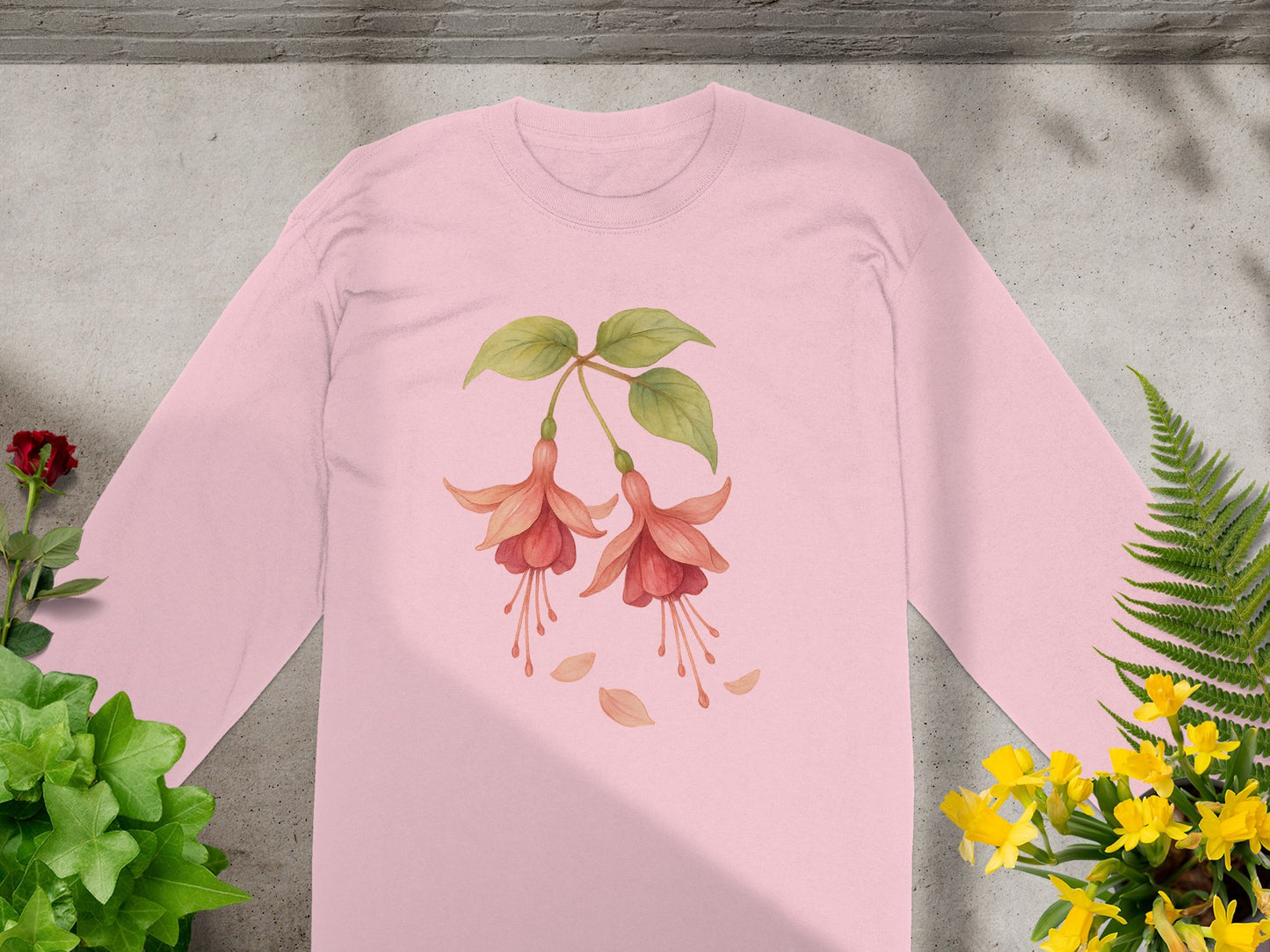 Beautiful Floral Artwork Design Long Sleeve Shirt product type