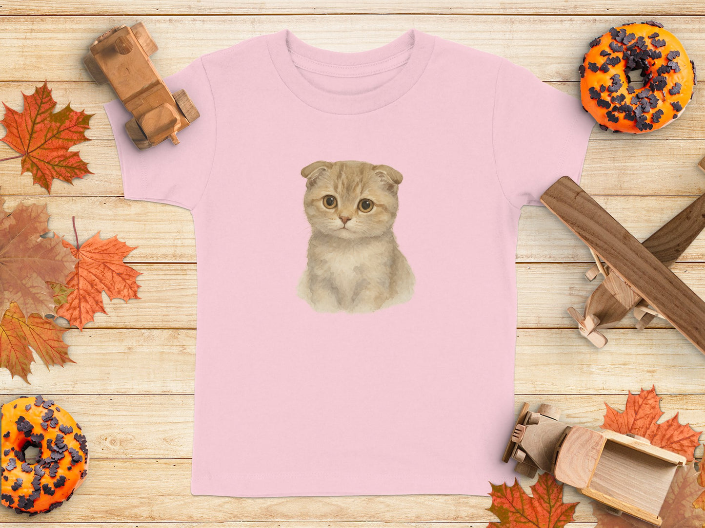 Cute Cat Graphic Pink Tee Shirt Product
