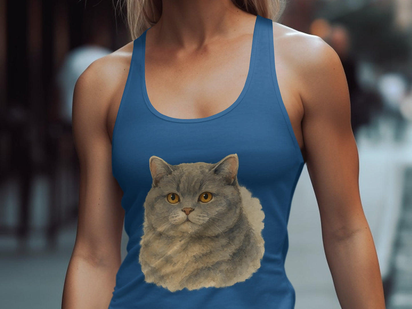 Cute Fluffy Cat Graphic Women's Tank Top product type