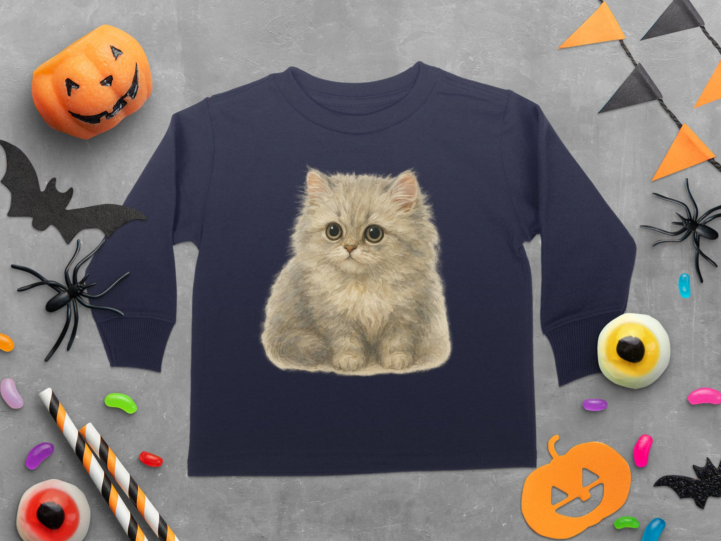 Adorable Fluffy Kitten Long Sleeve Shirt product