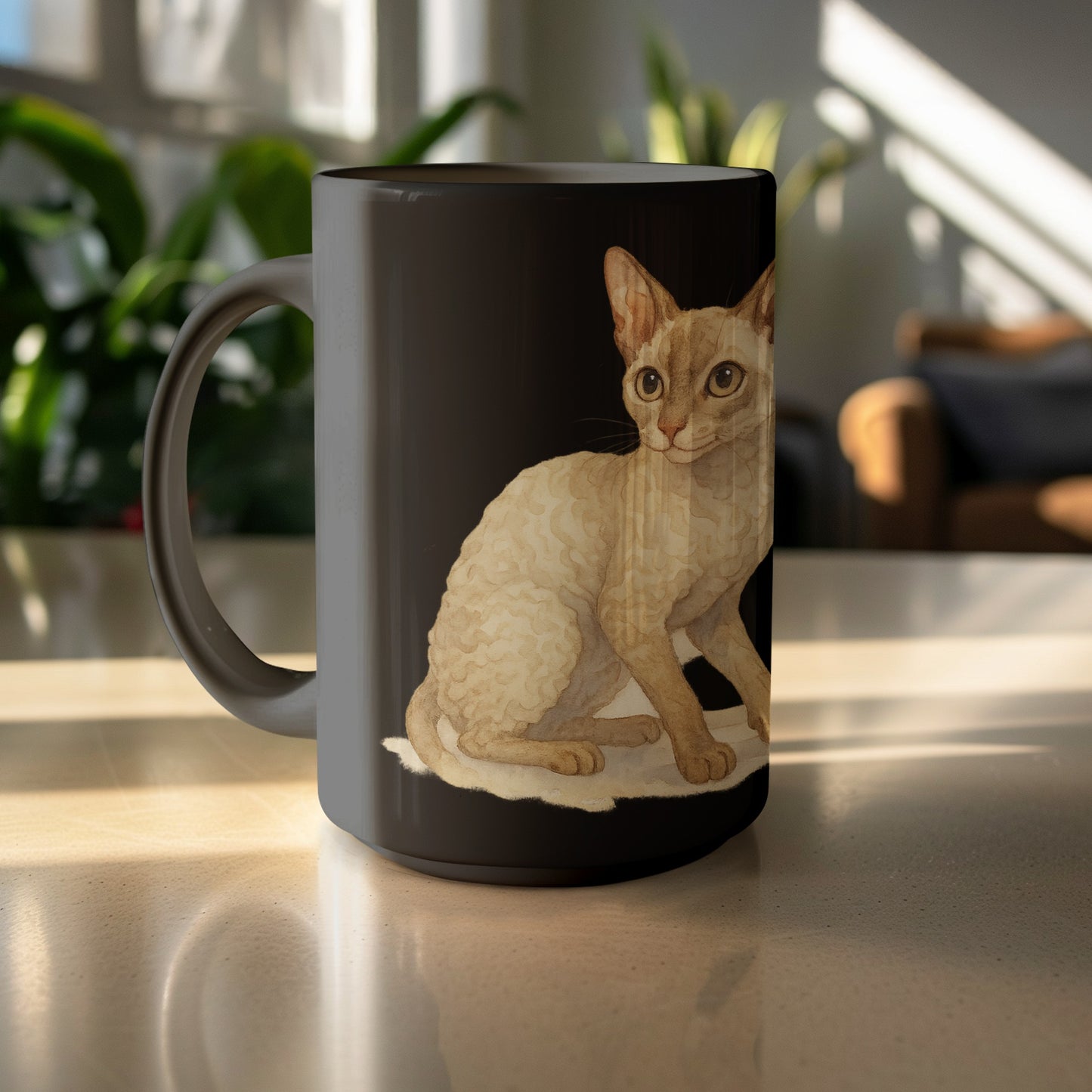 Adorable Cat Design Dark Colored Mug product type