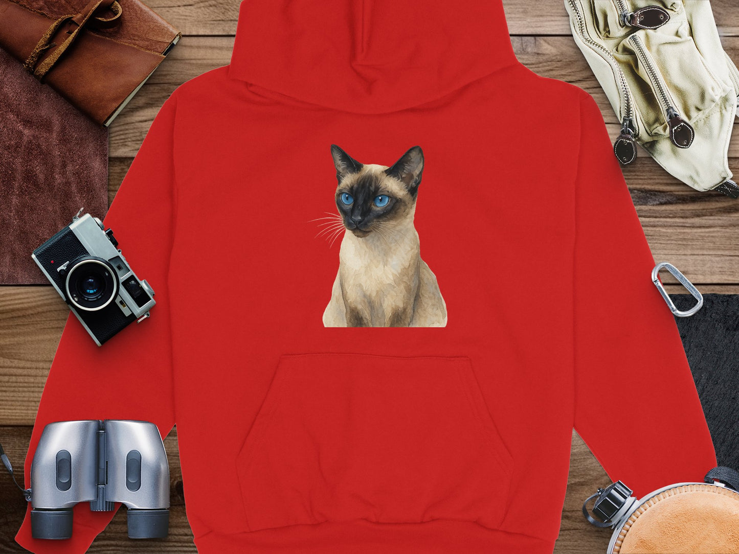 Siamese Cat Red Hoodie Perfect Stylish Casual Product
