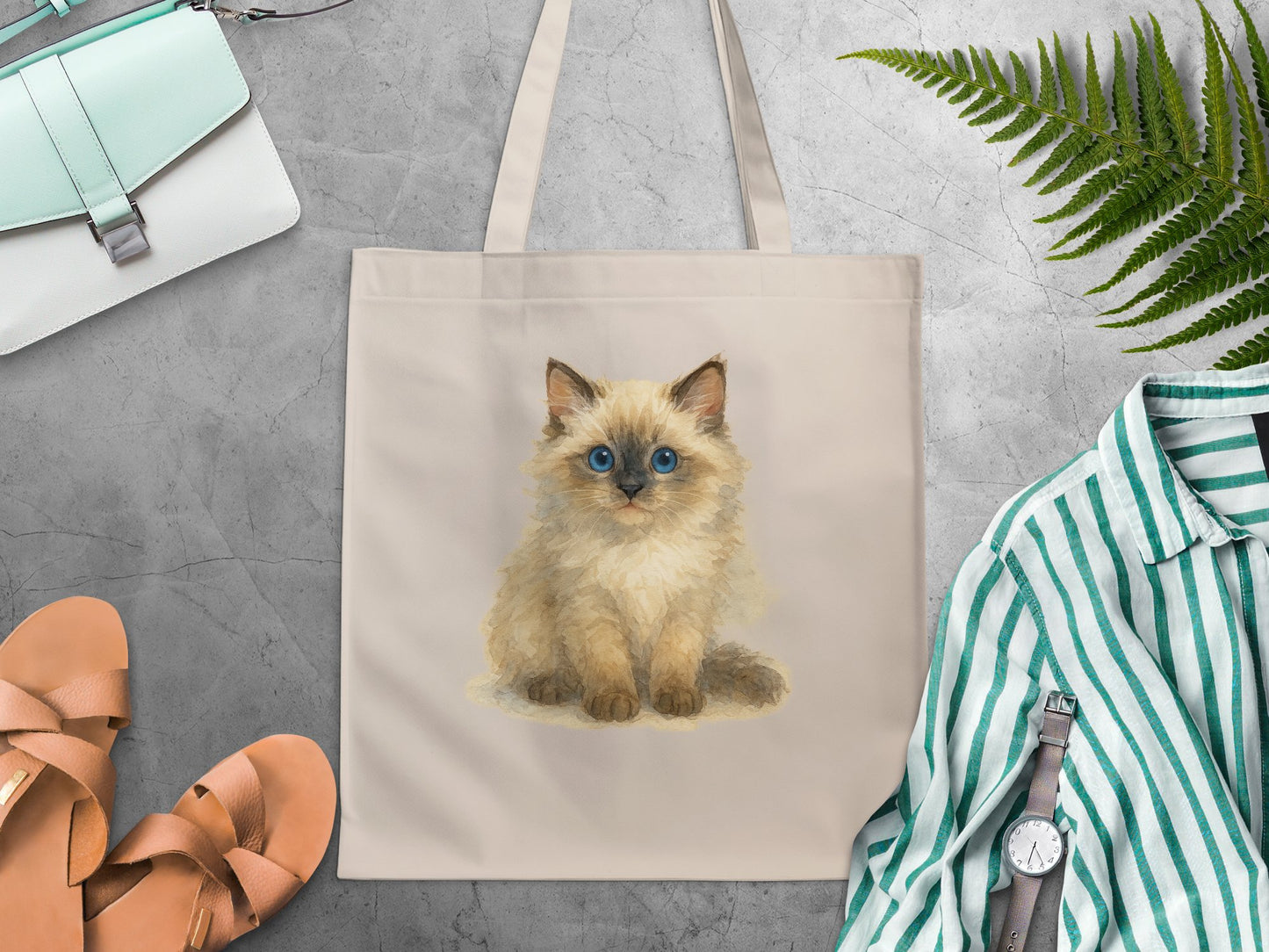 Cute Kitten Print on Tote Bag Perfect for Cat Lovers product