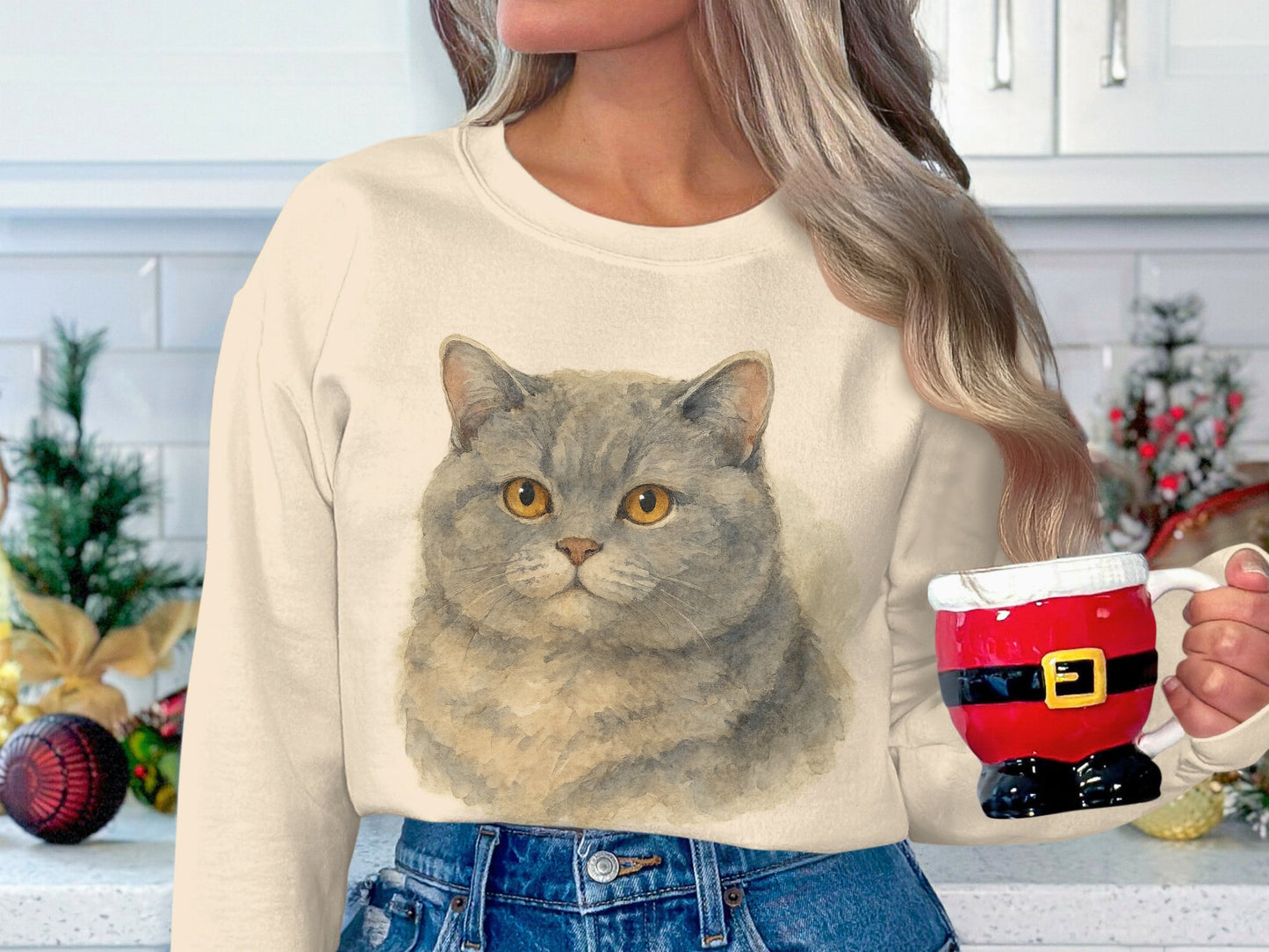 Cute Cat Print Women's Fashion Sweatshirt product