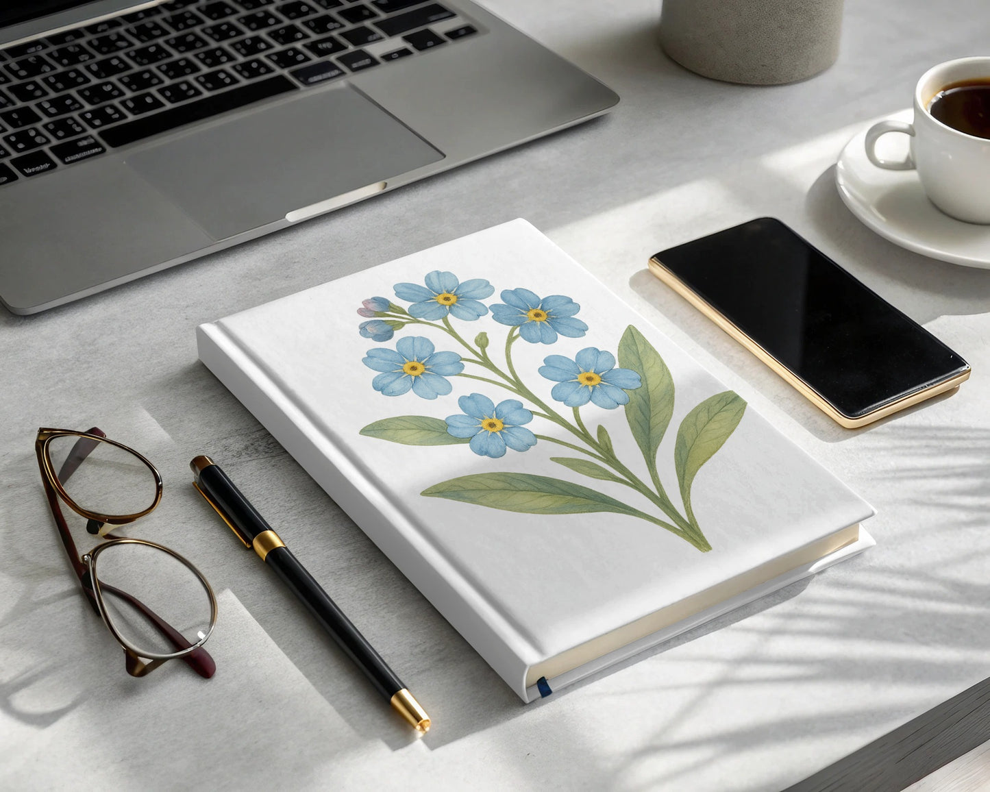 Floral Notebook with Blue Flowers on Cover product type