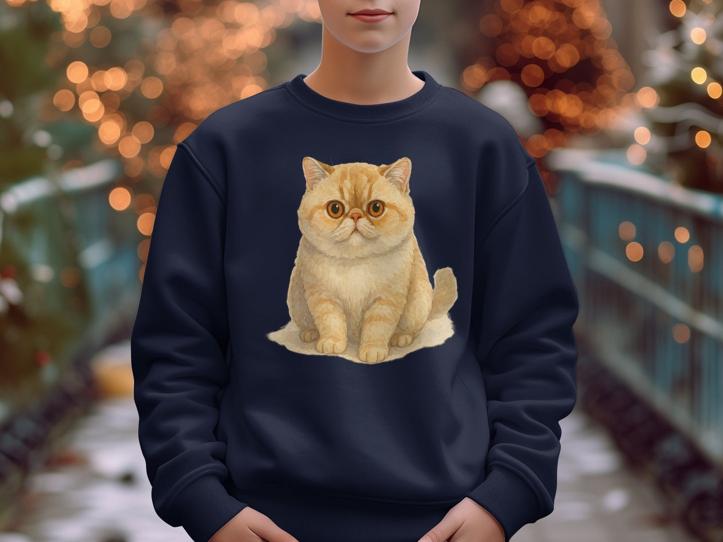 Cute Cat Graphic Design on Cozy Comfort Sweater product