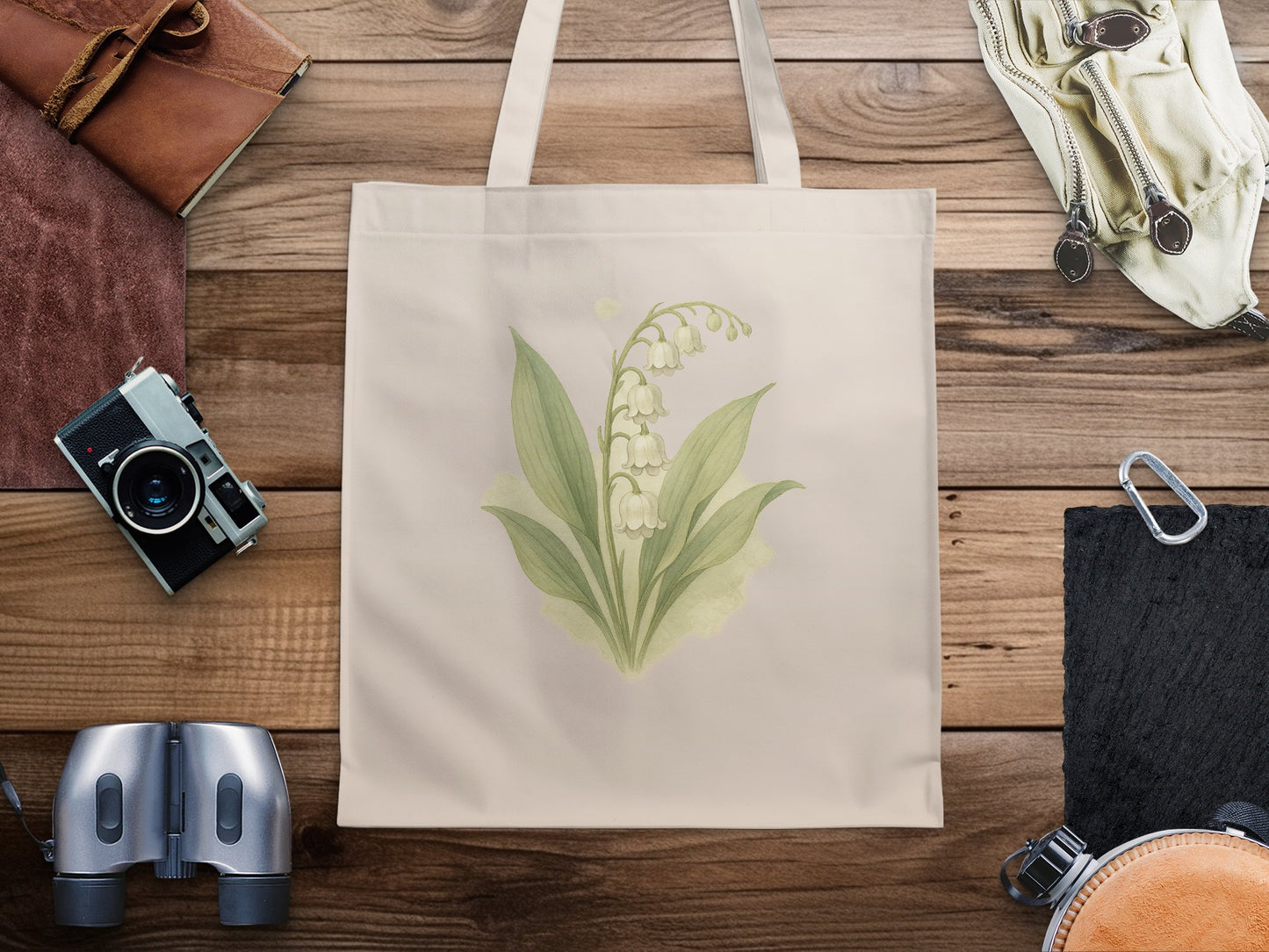 Lovely Lily of the Valley Design Tote Bag product type