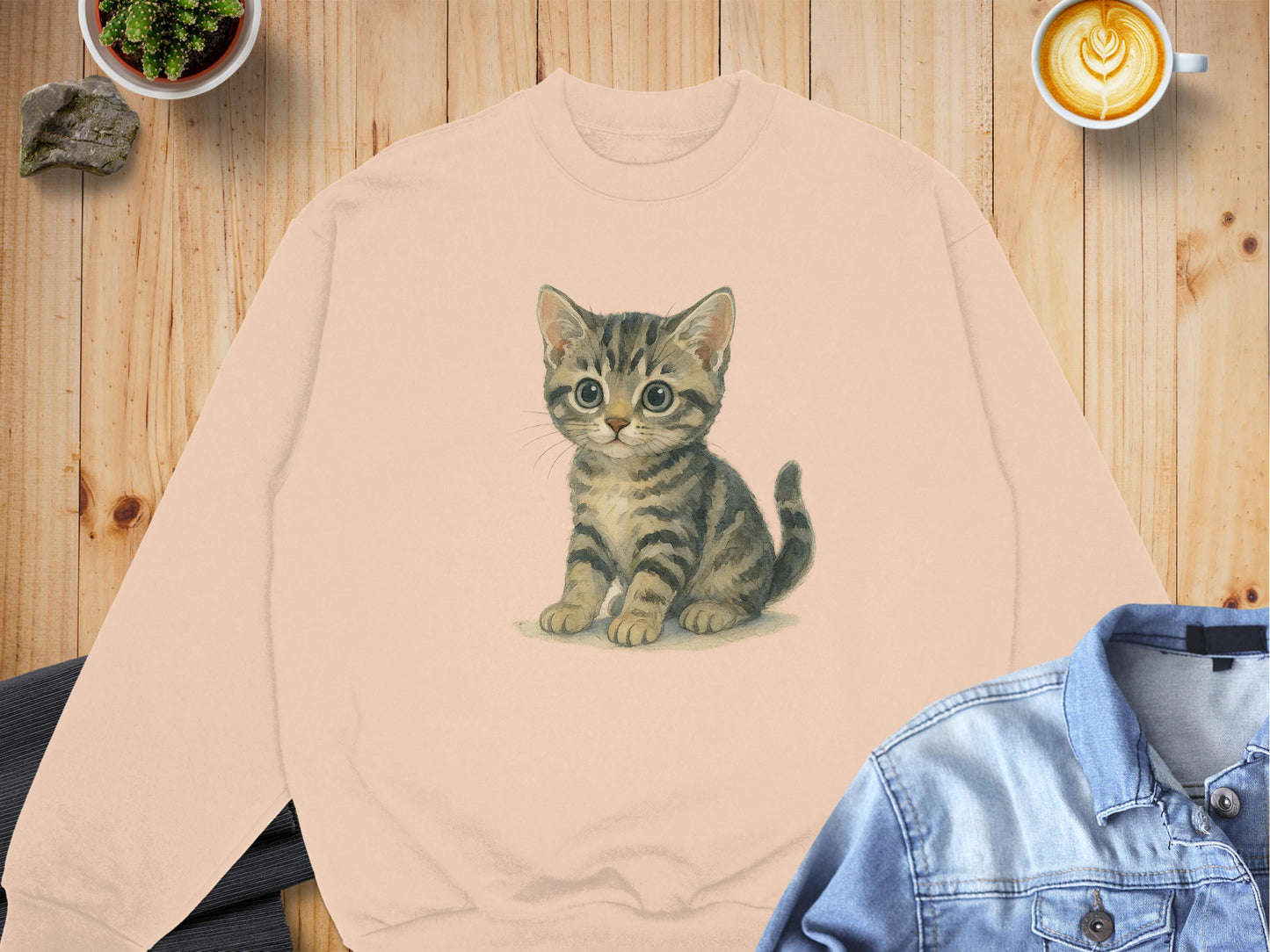 Adorable Kitten Printed Sweatshirt for Pet Lovers product type