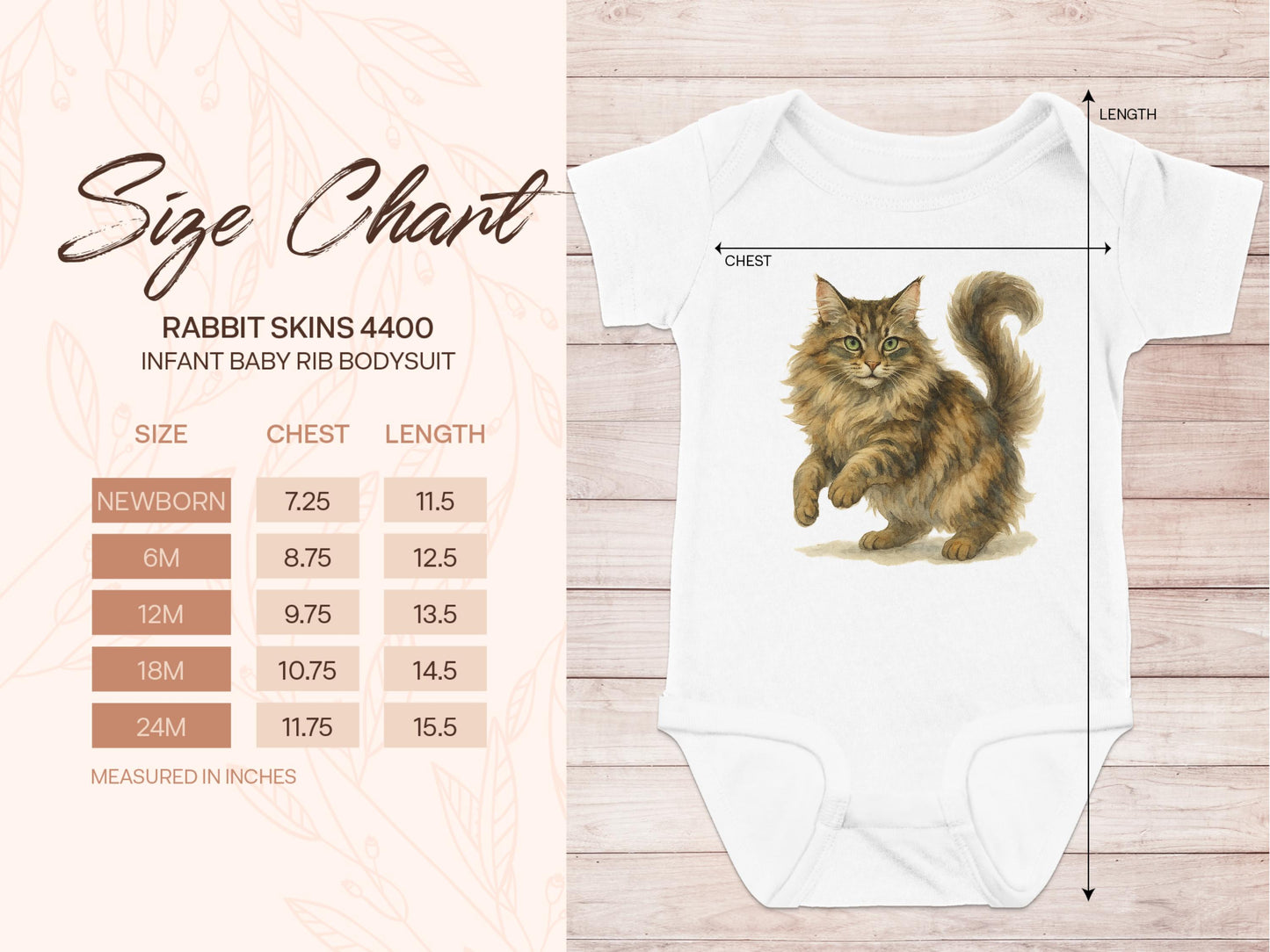 Fluffy Cat Printed Infant Baby Rib Bodysuit Product