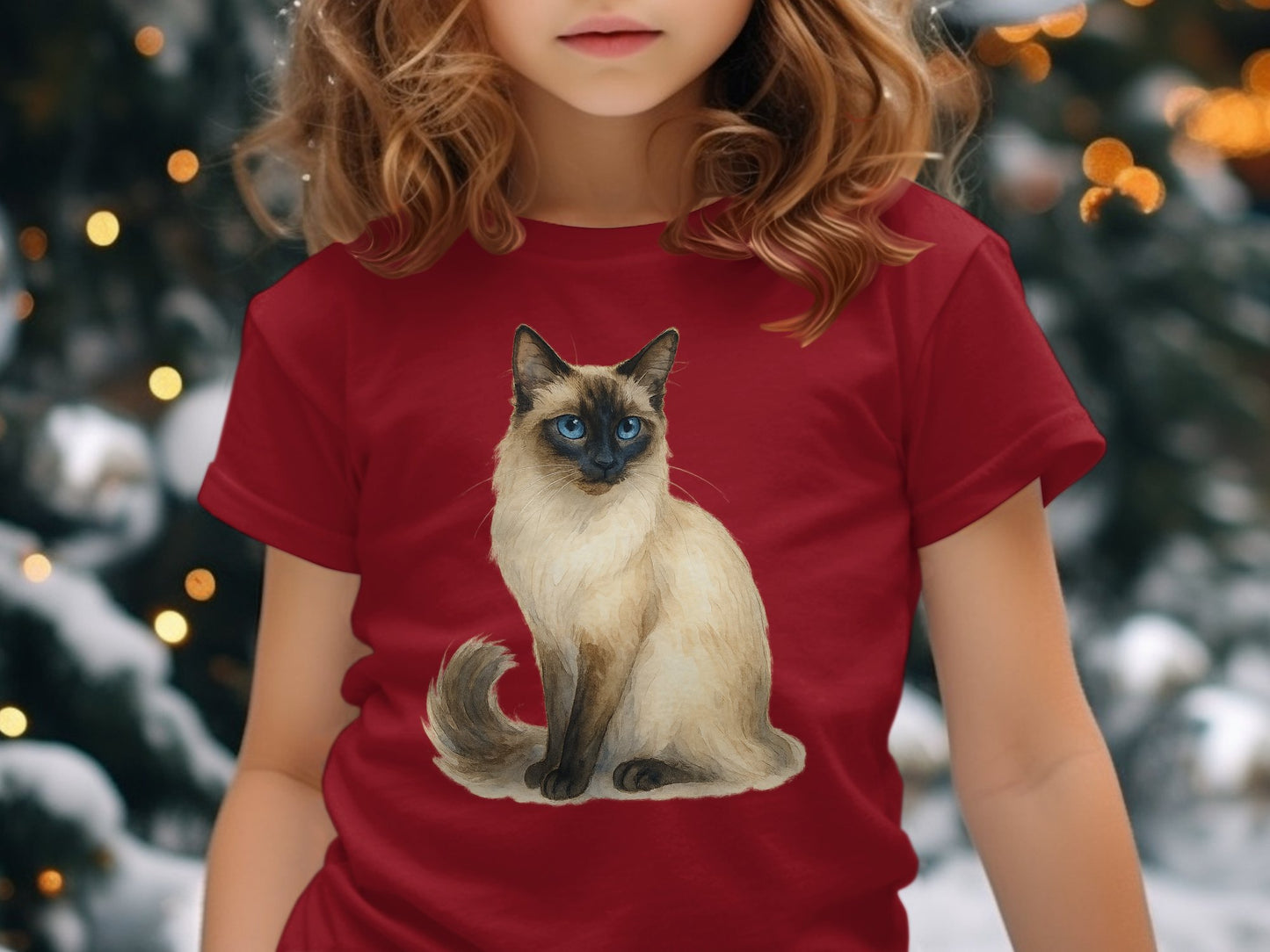 Cute Cat Illustration on Winter Theme T-Shirt product