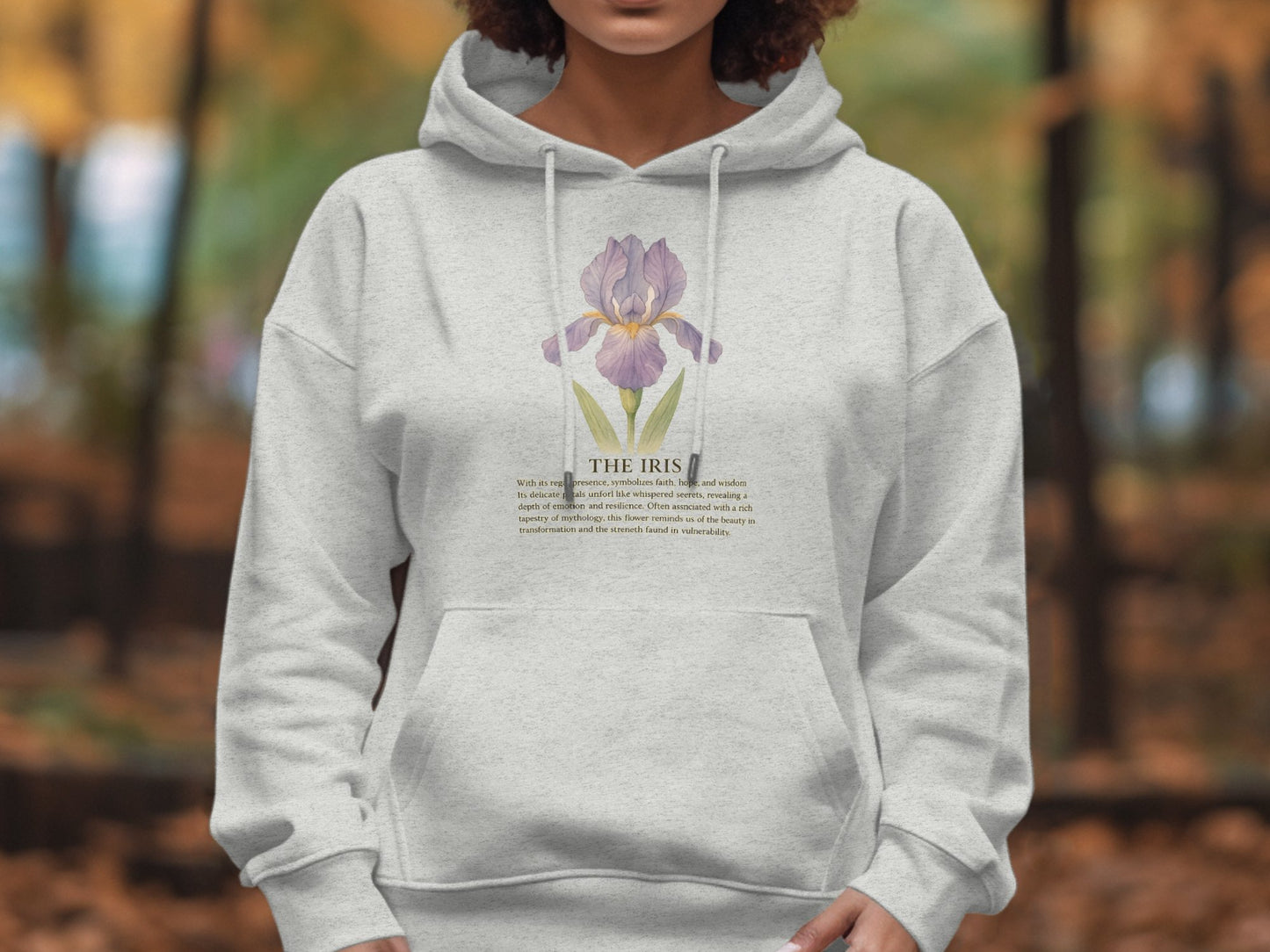 Botanical Iris Print Women's Hooded Product