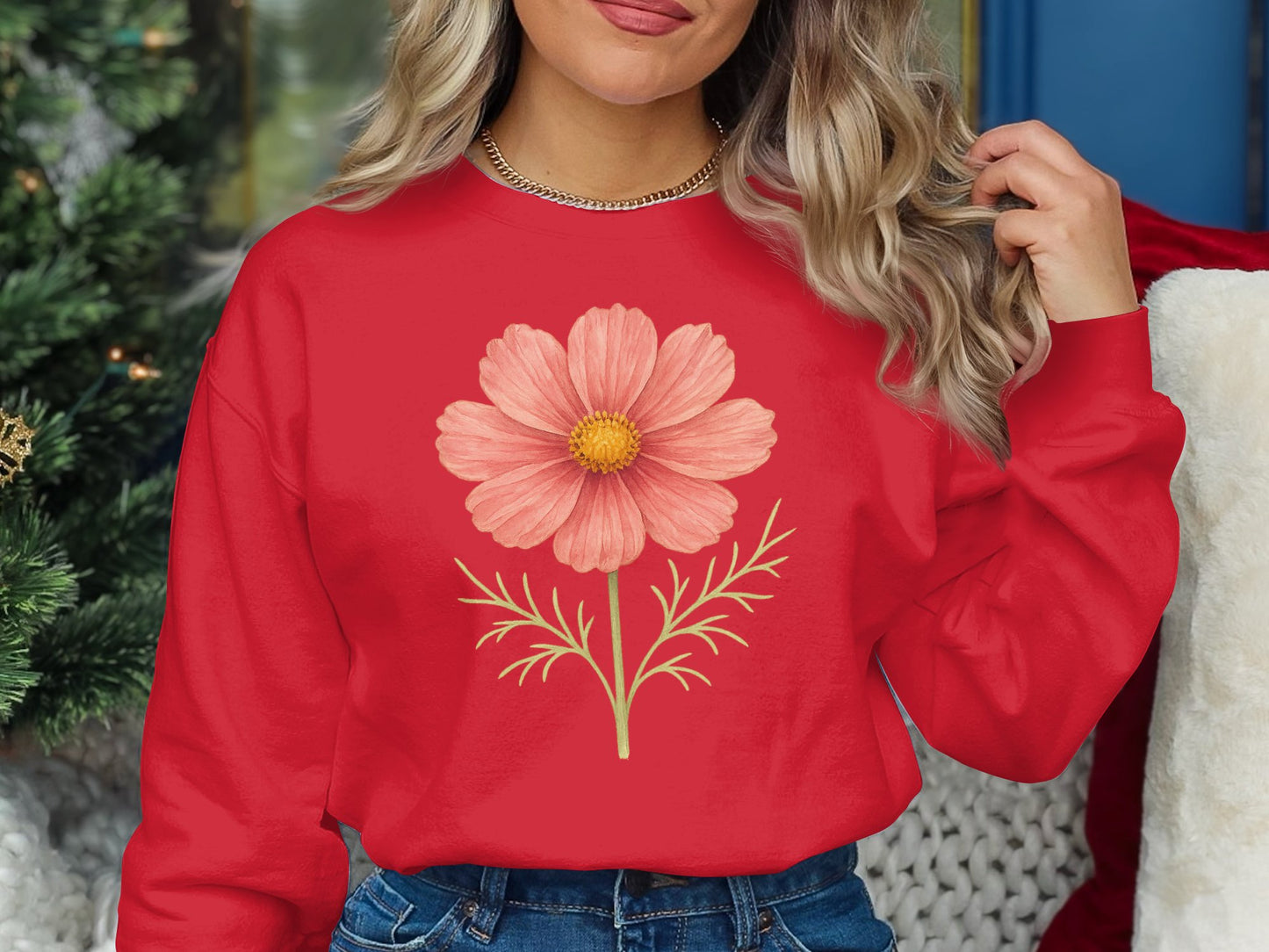 Flower print on long sleeve shirt product type