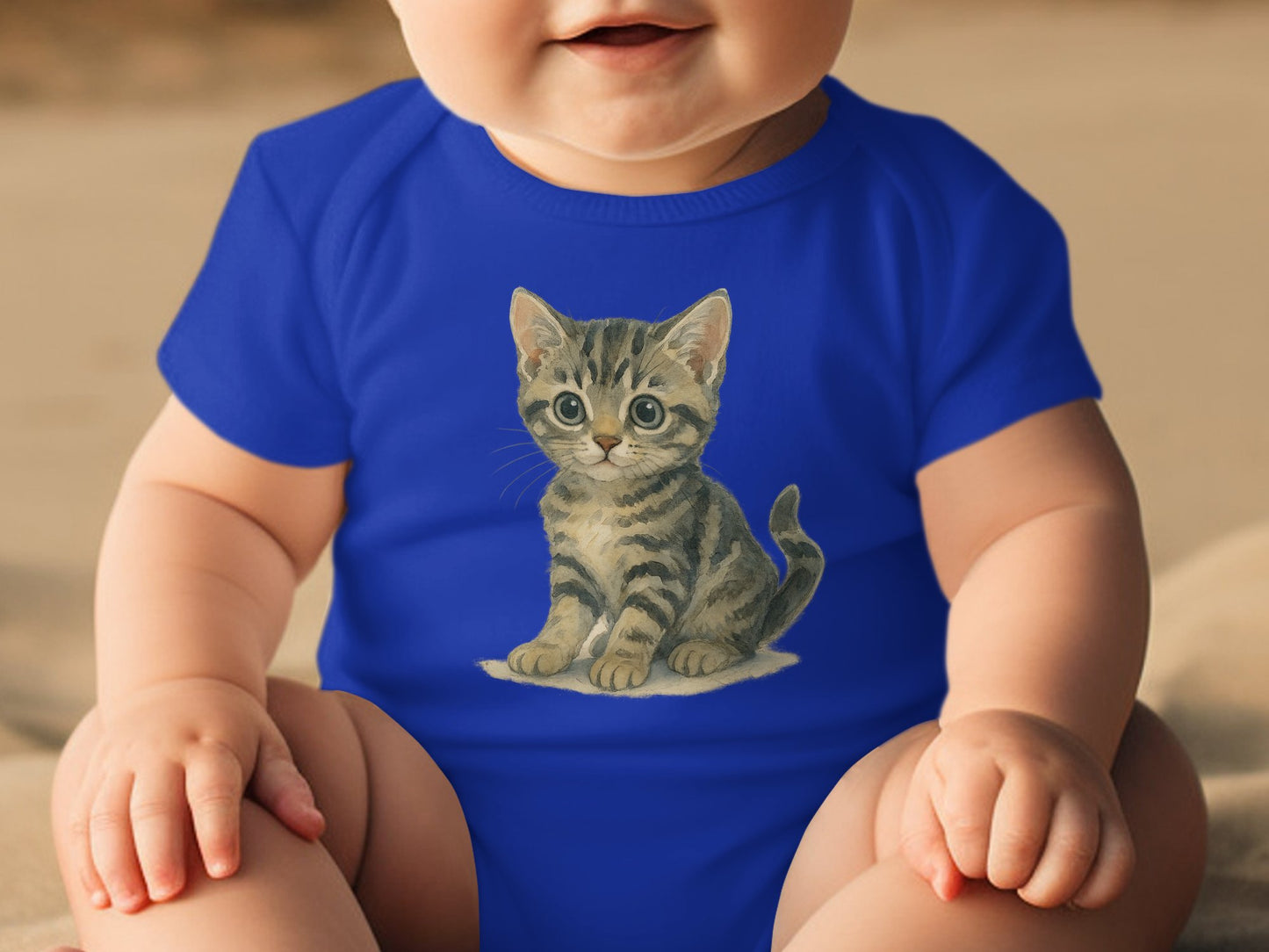 Adorable Kitten Design Blue Baby Onesie product type