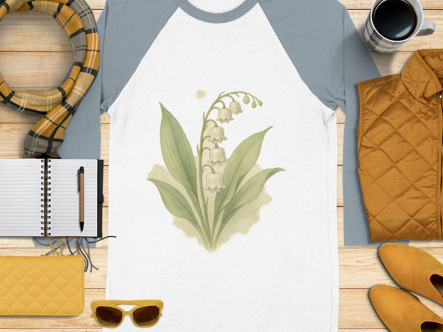 Artistic Floral Graphic Baseball T-Shirt product