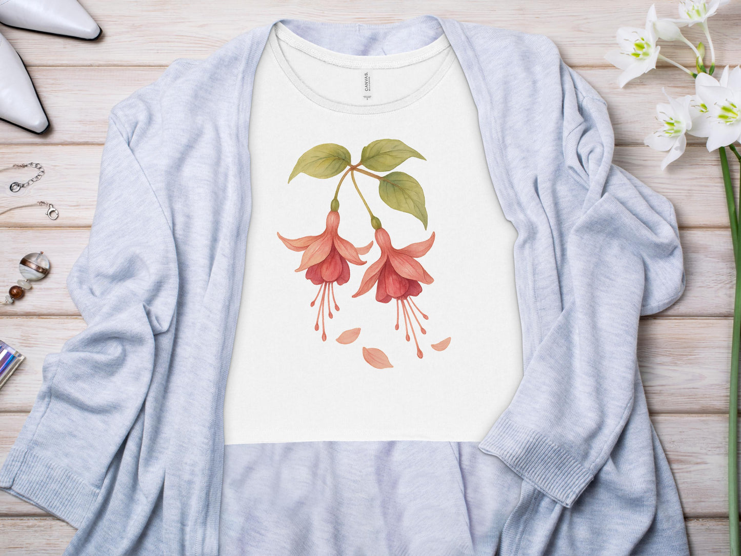 Floral Fuchsia Design Graphic Tee Casual Wear product type