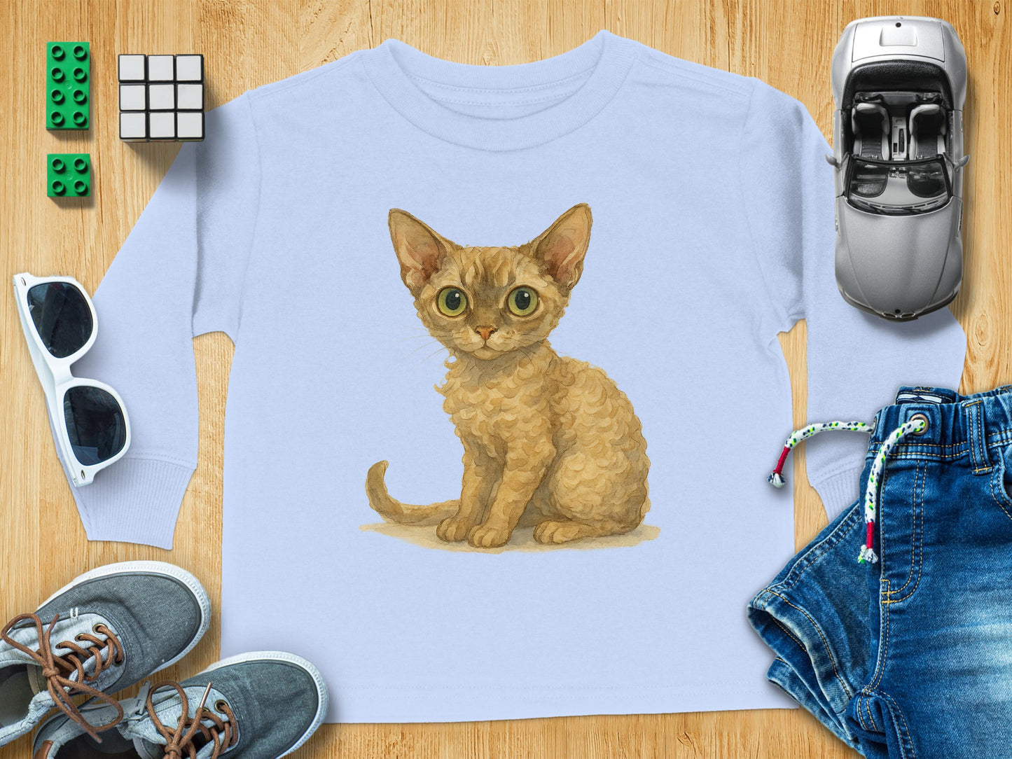 Long Sleeve Shirt with Cute Cat Illustration product