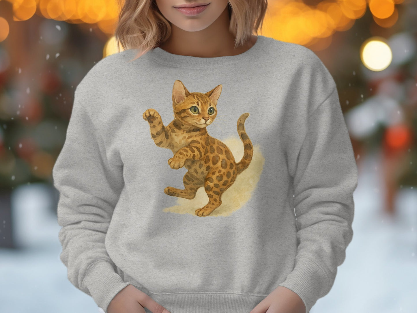 Adorable Cat Graphic on Cozy Winter Sweatshirt product