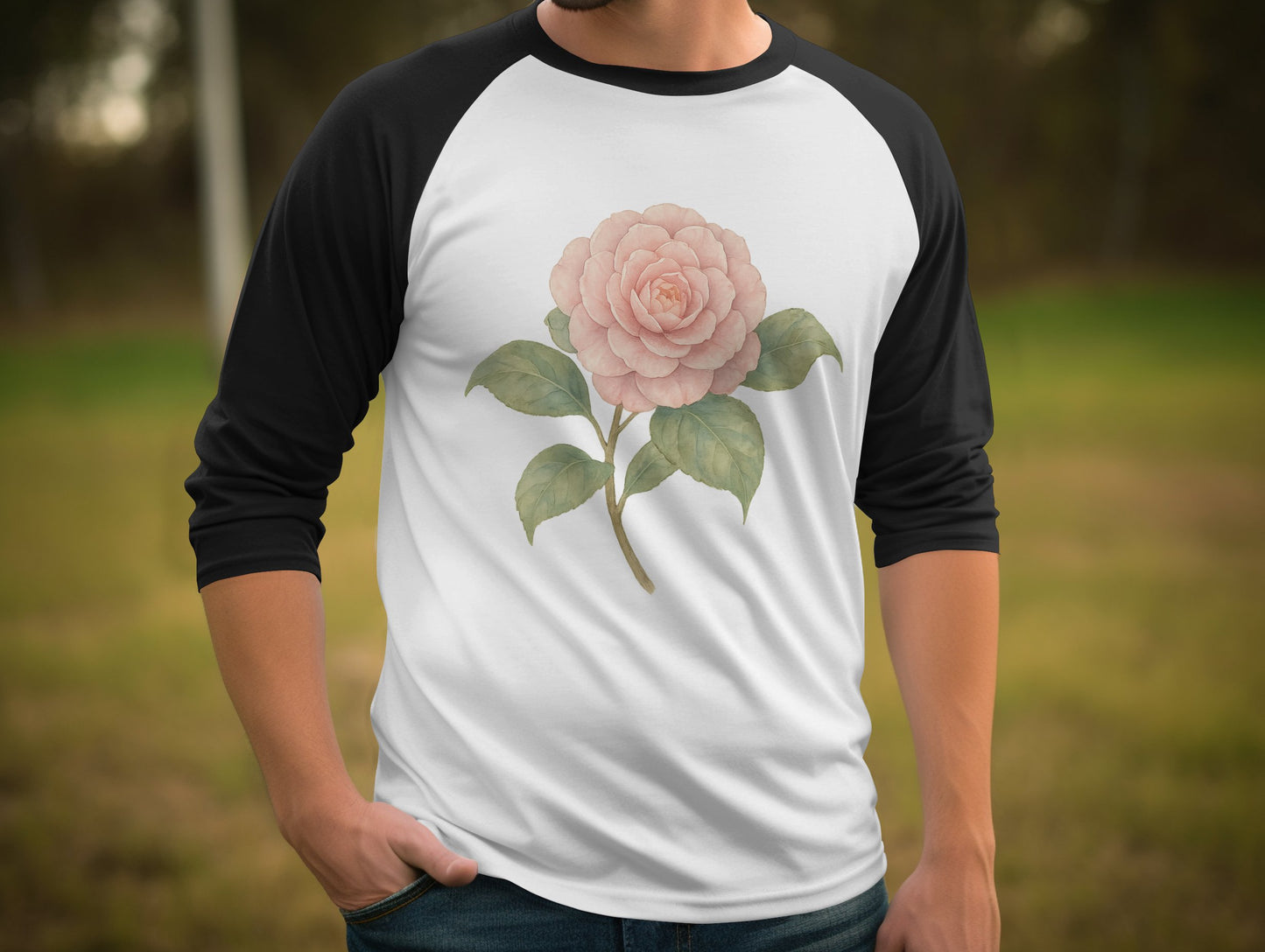 Elegant Floral Design Men's Baseball T-shirt product type