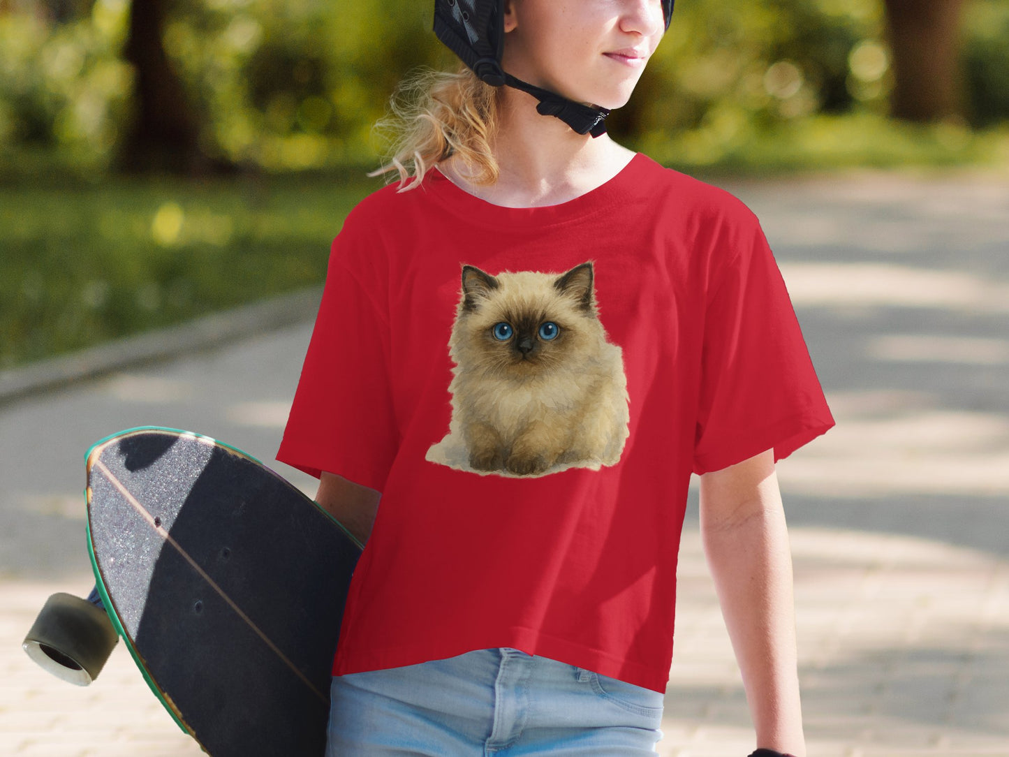 Adorable Fluffy Kitten Red Short Sleeve Shirt product