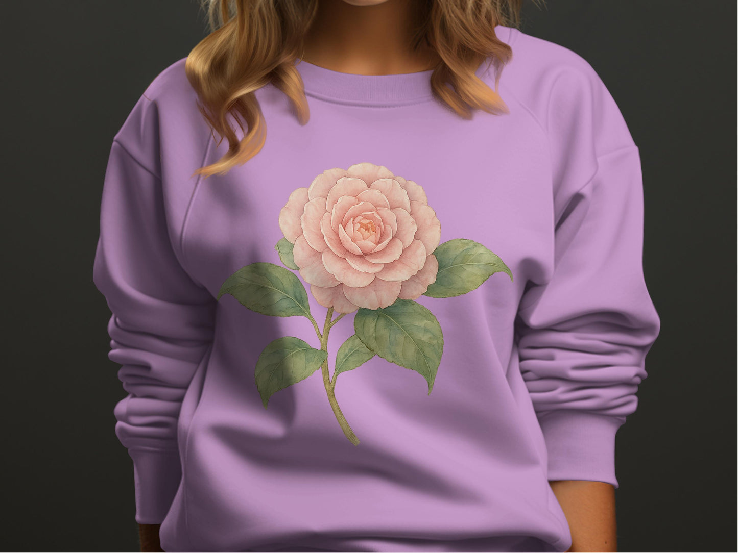 Beautiful Lilac Sweatshirt with Floral Graphic product type