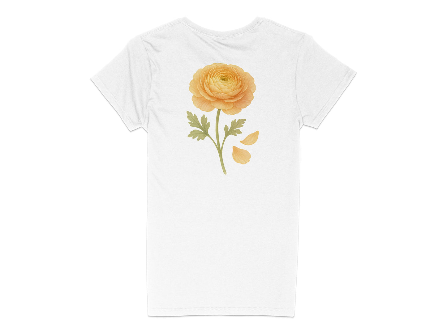 Beautiful Yellow Flower Design on White Shirt product