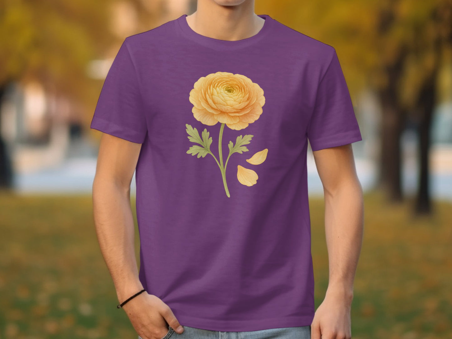 Purple Shirt with Yellow Flower Graphic product type