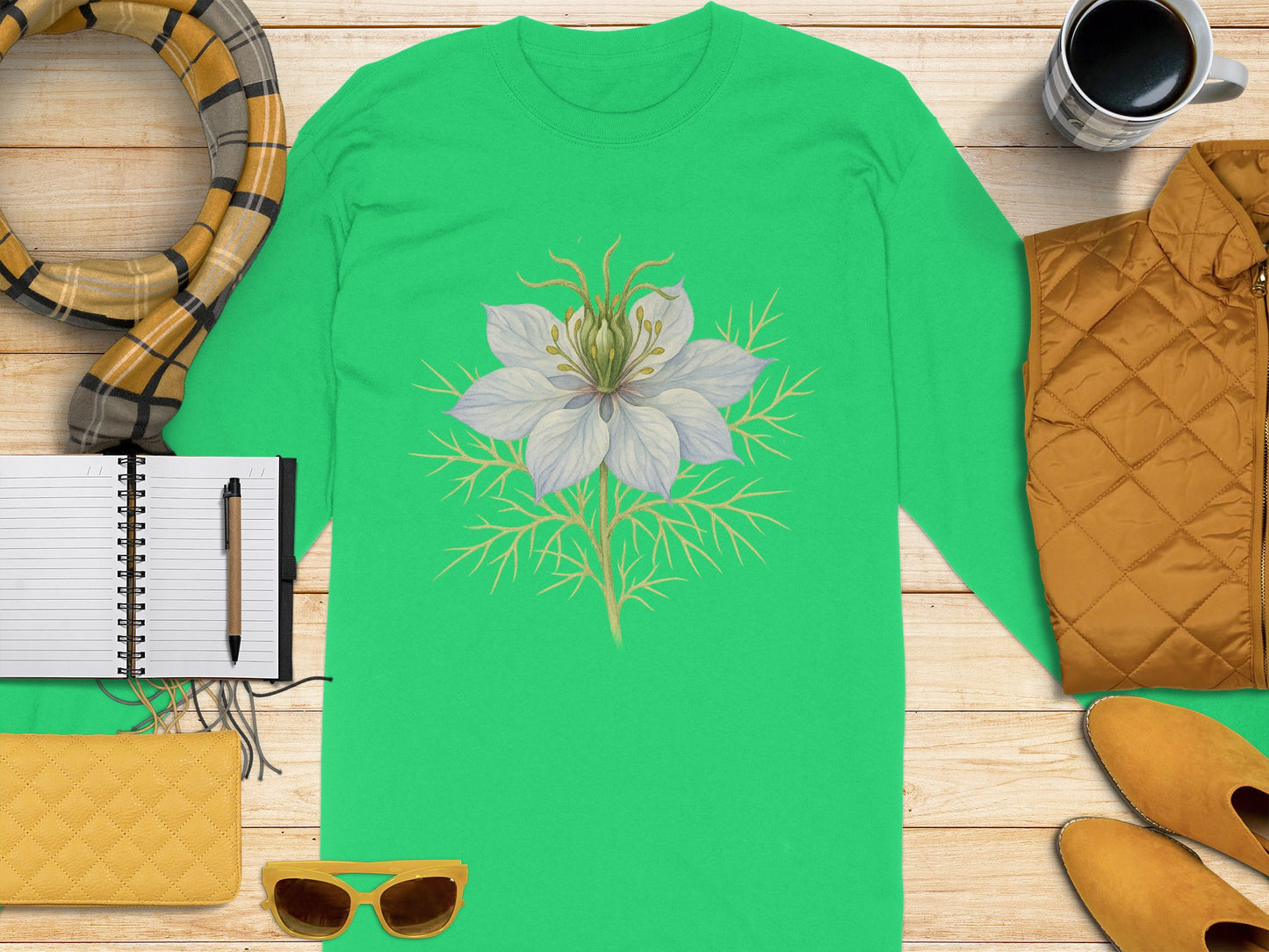 Bold Floral Graphic Design Casual Long Sleeve Shirt product type