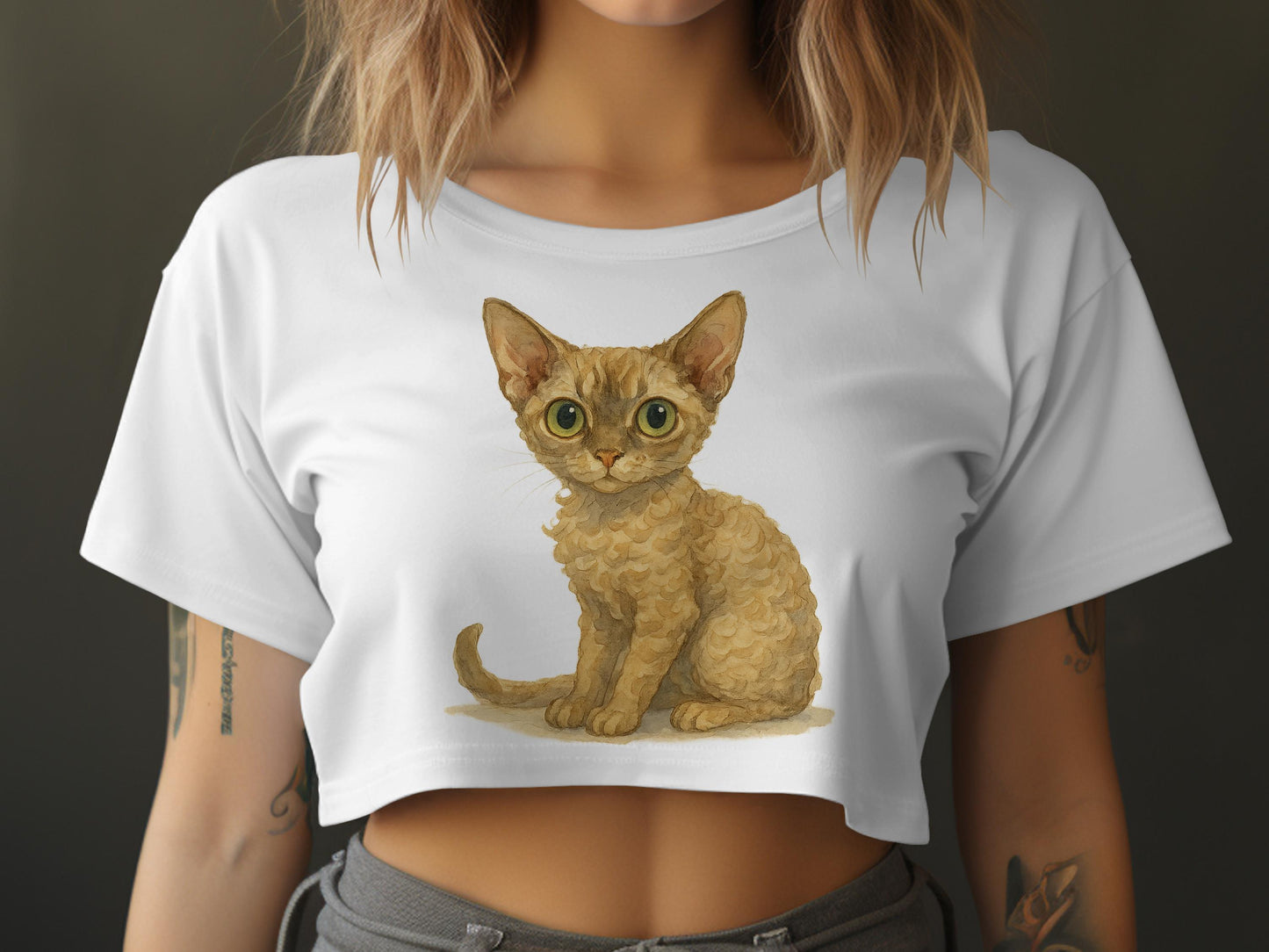 Adorable Cat Graphic Art Women's Crop Top product