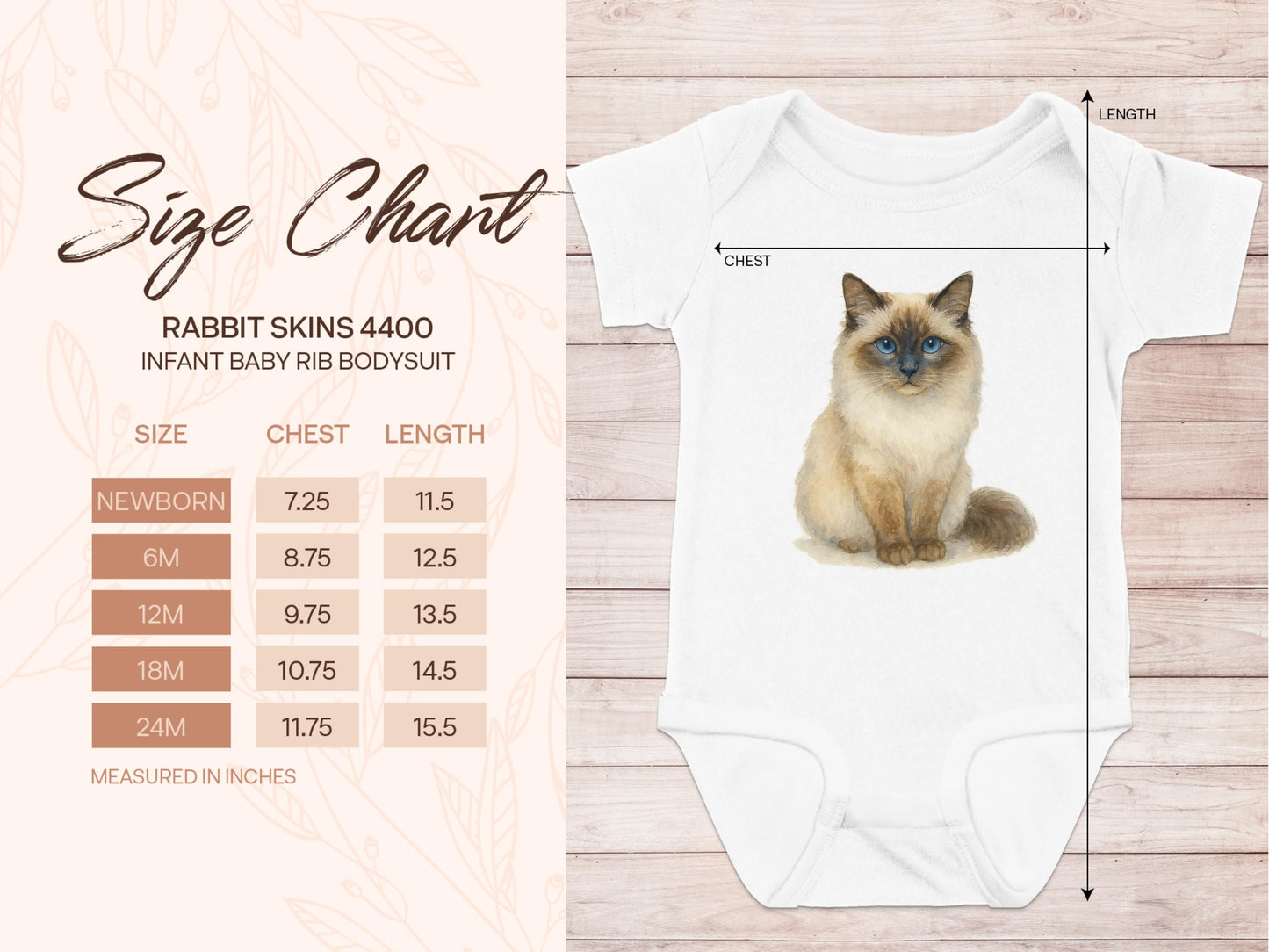 Cute Siamese Cat Print Infant Baby Rib Bodysuit product